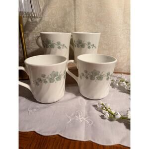 Set of 4 Vintage Corelle Calloway Ivy Swirl Mugs- Replacement mugs